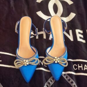 Chanel Blue Embellished Women's Heels